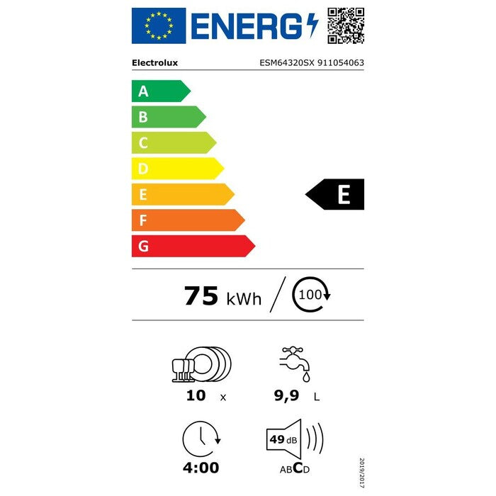 Volně stojící myčka nádobí Electrolux ESM64320SX,10sad,45cm