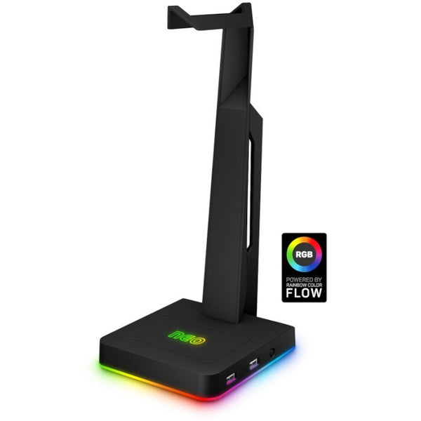Levně NEO Stand-It RGB stojánek na sluchátka + USB hub, ČERNÝ