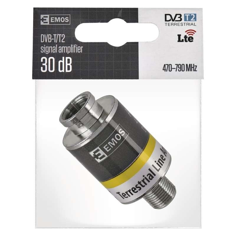 Zesilovač signálu Emos J5710, DVB-T/T2, F konektor OBAL POŠKOZEN
