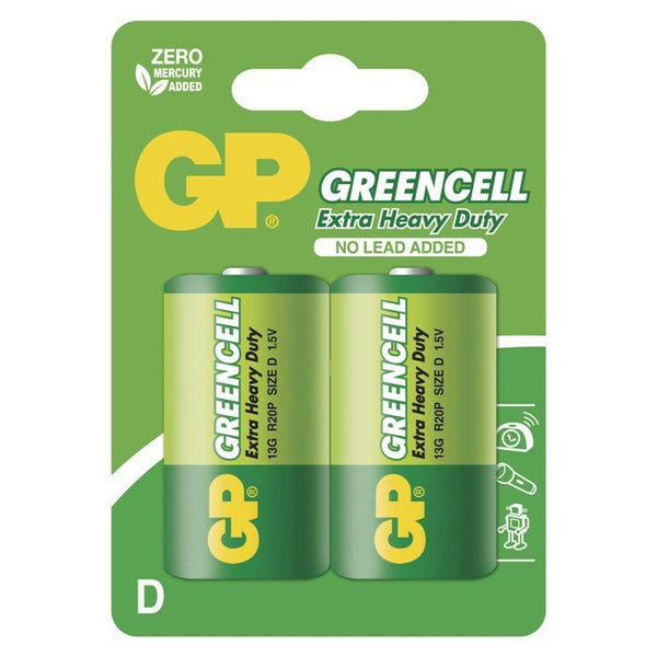 Levně Zinkové baterie GP Greencell D (R20), 2ks
