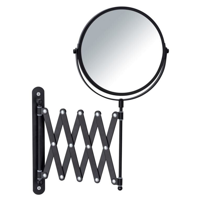 Nástěnné kosmetické zrcadlo s držákem Wenko Exclusive, černé